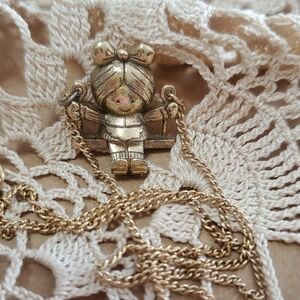 Gold-Tone Girl Pendant Necklace